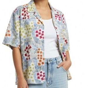 Donkenny Woman Floral Button-Up Shirt Multicolor 2X